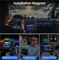 Автомобільний DAB FM трансмітер DeepBetter екран 2.3 Bluetooth 5.0 handsfree AUX USB — фото 5