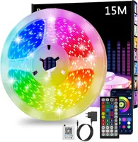 Світлодіодна стрічка RGB 15 метрів Bluetooth керування синхронізація з музикою пульт ДК — фото 7