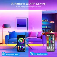 Світлодіодна стрічка RGB 15 метрів Bluetooth керування синхронізація з музикою пульт ДК — фото 8