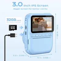 Дитячий фотоапарат з миттєвим друком 1080P екран 3.0 32GB 3 рулони паперу чорний