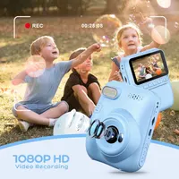 Дитячий фотоапарат з миттєвим друком 1080P екран 3.0 32GB 3 рулони паперу чорний — фото 5