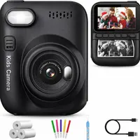 Дитячий фотоапарат з миттєвим друком 1080P екран 3.0 32GB 3 рулони паперу чорний — фото 8