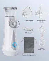 Inhaler, Portable Quiet Inhaler, Nebulizer Inhaler for Adults and Children, Efficient Atomisation, Long Running Time, with Mouthpiece and 2