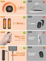Грелки для рук Warmco 2 шт 10000mAh магнитные 3 режима нагрева power bank функция — фото 5