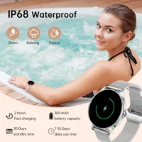Смарт-годинник 1.27 Bluetooth дзвінки 130+ режимів пульсометр IP68 сріблясті — фото 4