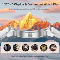 Смарт-годинник 1.27 Bluetooth дзвінки 130+ режимів пульсометр IP68 сріблясті — фото 6
