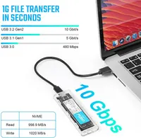 Карман M.2 NVMe SSD AXFEE USB 3.1 Gen2 10Gbps алюминиевый корпус серый — фото 7