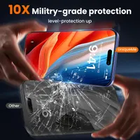 Захисне скло антишпигун UniqueMe iPhone 15 16 2 шт загартоване 9H чорне — фото 2