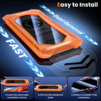 Защитное стекло антишпион UniqueMe iPhone 15 16 2 шт закаленное 9H черное — фото 3