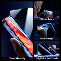 Защитное стекло антишпион UniqueMe iPhone 15 16 2 шт закаленное 9H черное — фото 4