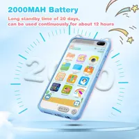 Дитячий навчальний телефон 3.97 сенсорний екран 8GB акумулятор ігри розвиваючий синій — фото 7