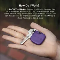 Bluetooth трекер Boompods Boomtag Apple Find My перезаряджуваний для ключів і багажу чорний — фото 2