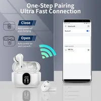 Беспроводные наушники TWS с дисплеем Bluetooth 5.4 36 часов работы влагозащита IP7 белые