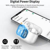 Беспроводные наушники TWS с дисплеем Bluetooth 5.4 36 часов работы влагозащита IP7 белые — фото 5