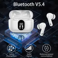 Бездротові навушники TWS з дисплеєм Bluetooth 5.4 36 годин роботи вологозахист IP7 білі — фото 6