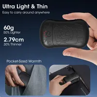 Грілки для рук Kukiwhy 2 шт 6000mAh функція power bank акумуляторні чорні — фото 4