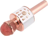 Караоке микрофон с Bluetooth динамиком KTV для детей и взрослых портативный розовое золото — фото 5