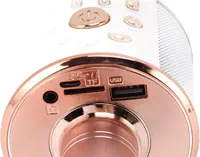 Караоке микрофон с Bluetooth динамиком KTV для детей и взрослых портативный розовое золото — фото 7