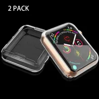 Чехол защитный JULK для Apple Watch 40mm стекло TPU ультратонкий 2 шт прозрачный — фото 3
