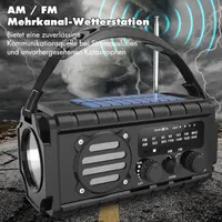 Portable Solar Radio with Crank, Crank Radio, Portable Dynamo Weather AM/FM Radio for Camping, Outdoor (Black) — фото 4