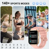 Смарт годинник 1.96 Bluetooth дзвінки 140+ режимів пульс SpO2 IP68 фітнес трекер монітор здоров’я — фото 2