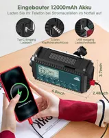 Аварійне радіо Roxicosly AM FM SW solar динамо power bank 12000mAh ліхтар туристичне — фото 5