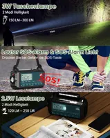 Аварійне радіо Roxicosly AM FM SW solar динамо power bank 12000mAh ліхтар туристичне — фото 6