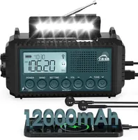 Аварийное радио Roxicosly AM FM SW solar динамо power bank 12000mAh фонарик туристическое — фото 2
