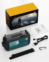 Аварийное радио Roxicosly AM FM SW solar динамо power bank 12000mAh фонарик туристическое — фото 3