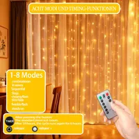 Гірлянда штора 3х3м 300 LED USB 8 режимів пульт декоративна підсвітка для кімнати вікна свята — фото 3