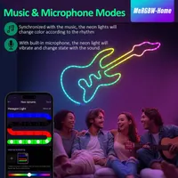 Неонова LED стрічка 3м RGB Bluetooth застосунок синхронізація музики USB декоративна підсвітка — фото 6