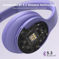 DOQAUS Bluetooth Headphones Over Ear, 90H Playtime, 3 EQ Mode, HiFi Stereo Bass Wireless Headphones with Mic, Soft Earmuff, Foldable for Phone/PC — фото 6