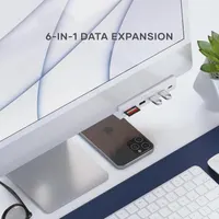 USB-C хаб SATECHI Clamp Hub для iMac 24 розширення портів алюмінієвий адаптер сріблястий — фото 3