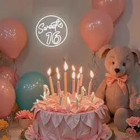 Неоновая вывеска Sweet 16 LED теплый желтый свет декоративная подсветка для праздника — фото 4