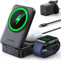 Беспроводная зарядка 3 в 1 Lamicall MagSafe для iPhone Apple Watch AirPods складная станция