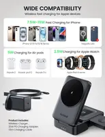 Беспроводная зарядка 3 в 1 Lamicall MagSafe для iPhone Apple Watch AirPods складная станция — фото 3