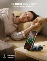 Бездротова зарядка 3 в 1 Lamicall MagSafe для iPhone Apple Watch AirPods складна станція — фото 6