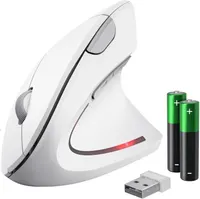 Trust Verto Беспроводная вертикальная эргономичная мышь для правой руки, USB-ресивер, 800-1600 DPI, 6 кнопок, ПК/Mac, белая — фото 8