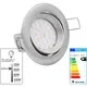 LED süllyesztett spot, könnyű, 4W, fröccsenésálló, IP44, süllyesztett mélység 27 mm, meleg fehér, 2700K, kerek forma, ezüst, F energiaosztály — фото 3