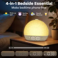 Будильник Wake Up Light рассвет 12 цветов белый шум диммер ночник имитация солнца — фото 4
