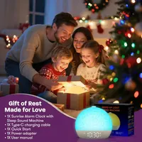 Будильник Wake Up Light світанок 12 кольорів білий шум димер нічник імітація сонця — фото 6