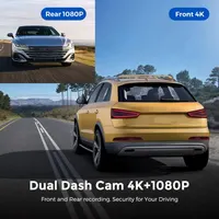 Відеореєстратор 4K Dual Cam автомобільний передня задня камера G сенсор 170 градусів — фото 5