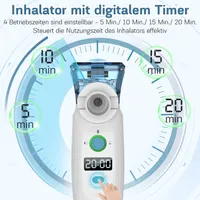 Nigecue Inhalation Device Portable Nebuliser Set Quiet Inhaler Nebuliser with Mouthpiece and 2 Masks, USB Rechargeable (White) — фото 5