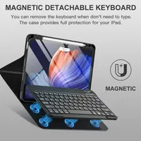 Чехол клавиатура Vobafe для iPad Air 11 10.9 съемная подсветка 7 цветов магнитная — фото 3