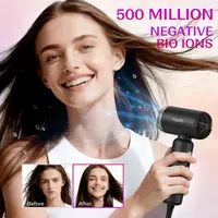 Ионный фен для волос профессиональный 500M ионов магнитные насадки тихий мотор быстрый — фото 4