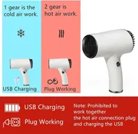 Міні фен бездротовий акумуляторний USB гаряче холодне повітря дорожній компактний — фото 3