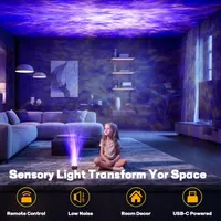 LED проектор зоряного неба Fokky Galaxy 7 кольорів водяні хвилі пульт керування — фото 4
