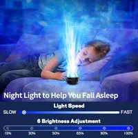 LED проектор звездного неба Fokky Galaxy 7 цветов водяные волны пульт управление — фото 3