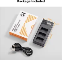K&F CONCEPT NP-FW50 Triple Slot LCD Battery Charger Compatible with Sony ZV-E10, A6400, A6000, A6500, A6300, A7, A7II, A7RII, A7SII, A7S, A7S2, RX10 — фото 6