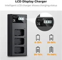 Зарядний пристрій K F CONCEPT для Sony NP FW50 3 слоти LCD дисплей USB швидка зарядка